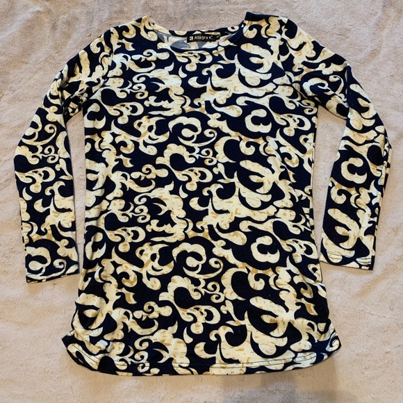 Allegra K Side Ruched Patterned Tunic Shirt - Picture 10 of 16